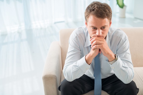 Man looking stressed out