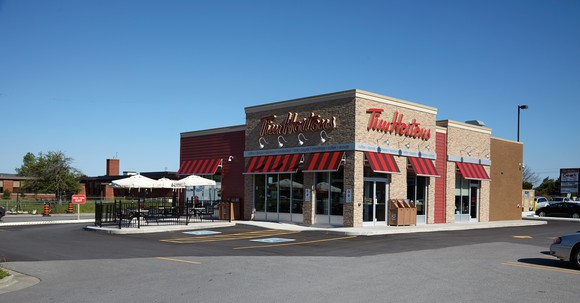 The outside of a Tim Hortons