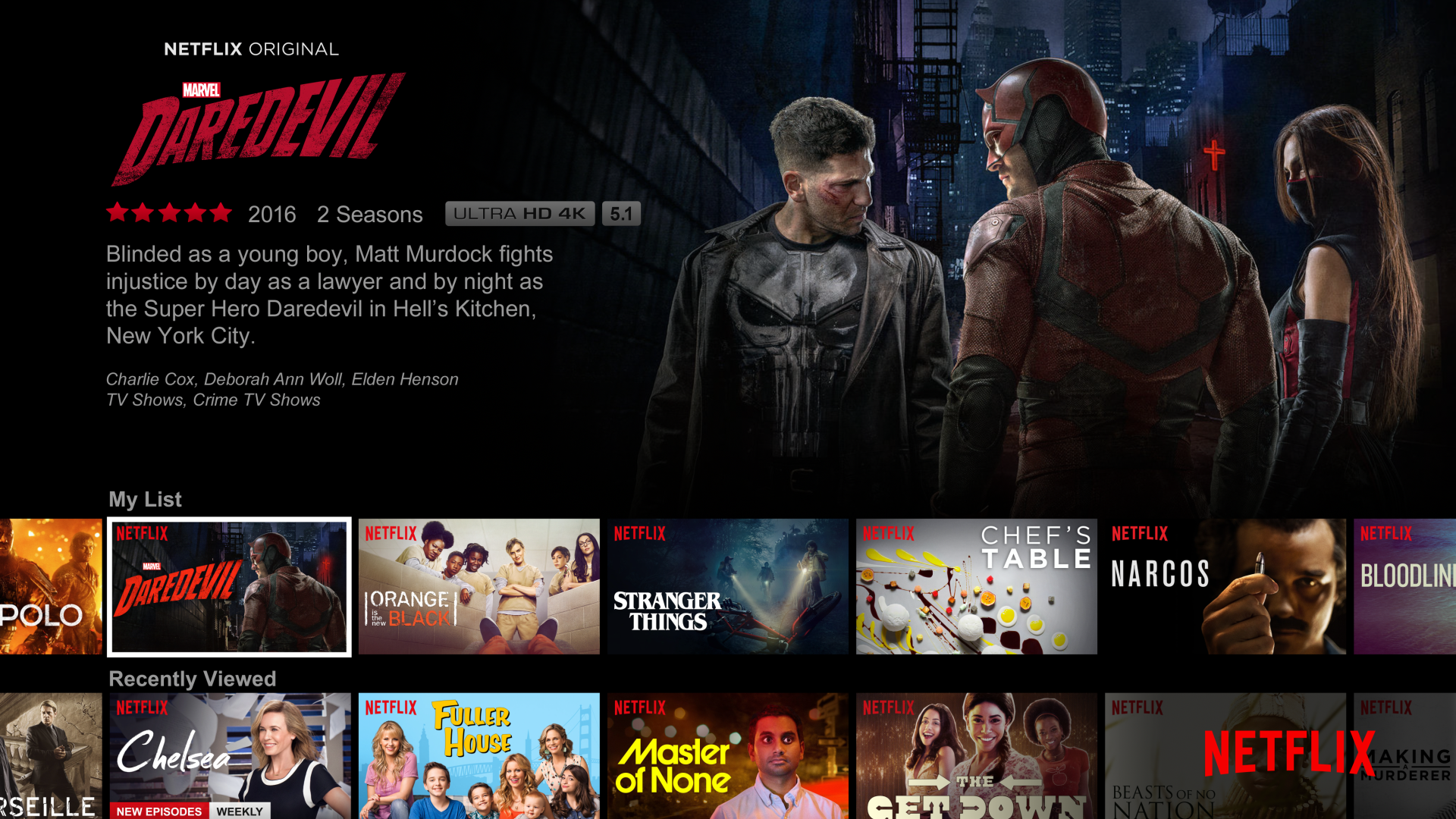 The Netflix home screen.