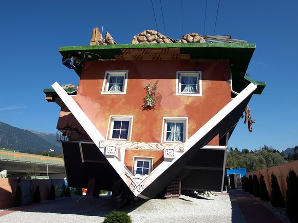 Upside-down house.