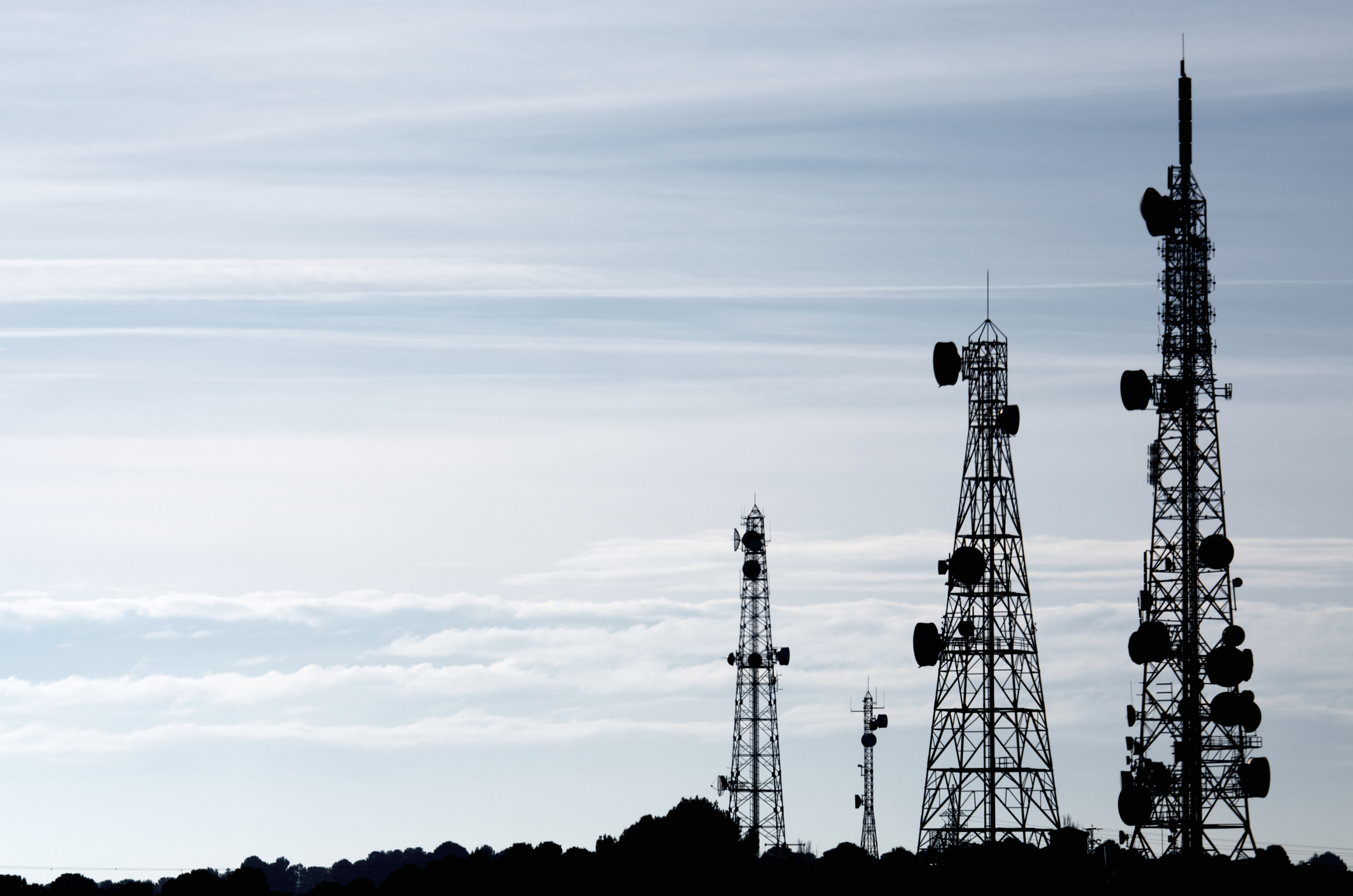 Telecommunications towers.