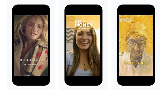 Three types of Snap ads -- full-screen video, sponsored geofilters, and sponsored lenses.