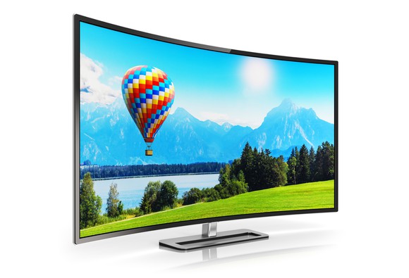 Curved OLED television screen.