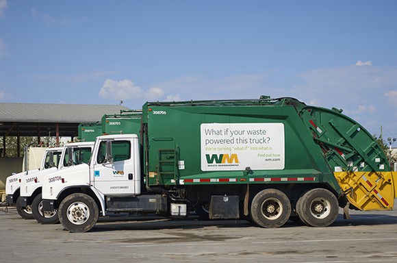 A Waste Management garbage truck