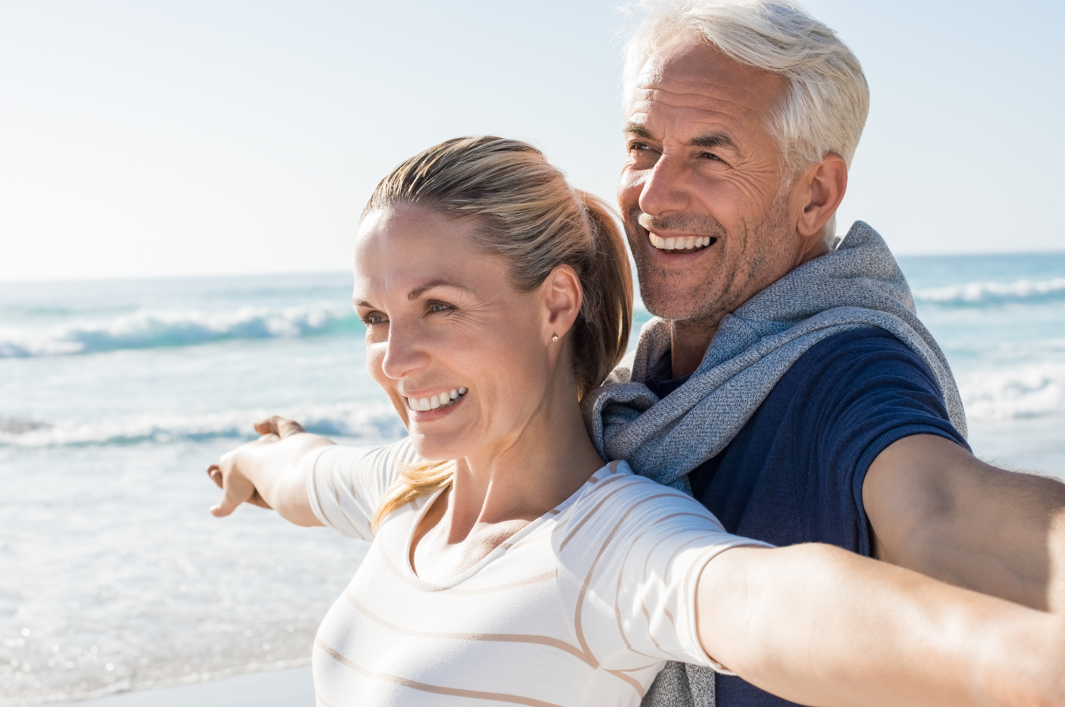 Carefree retirees at the beach