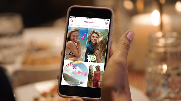Snapchat Memories on a smartphone app.