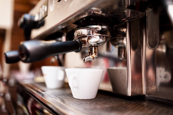 Espresso shots waiting to be served.