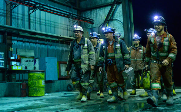 Hecla Mining employees walking.