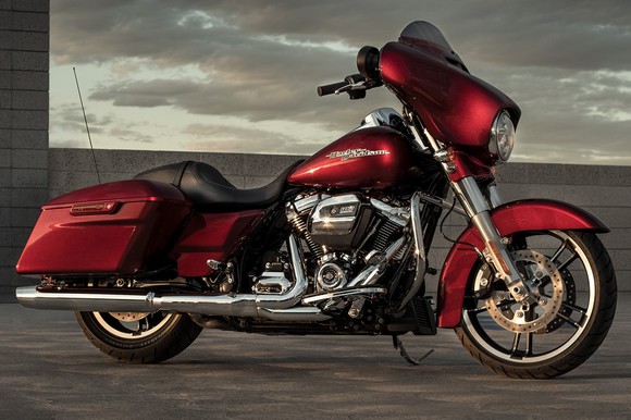 Red motorcycle.