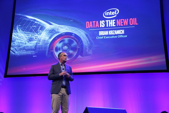 Intel CEO Brian Krzanich presenting at the Automobility LA conference