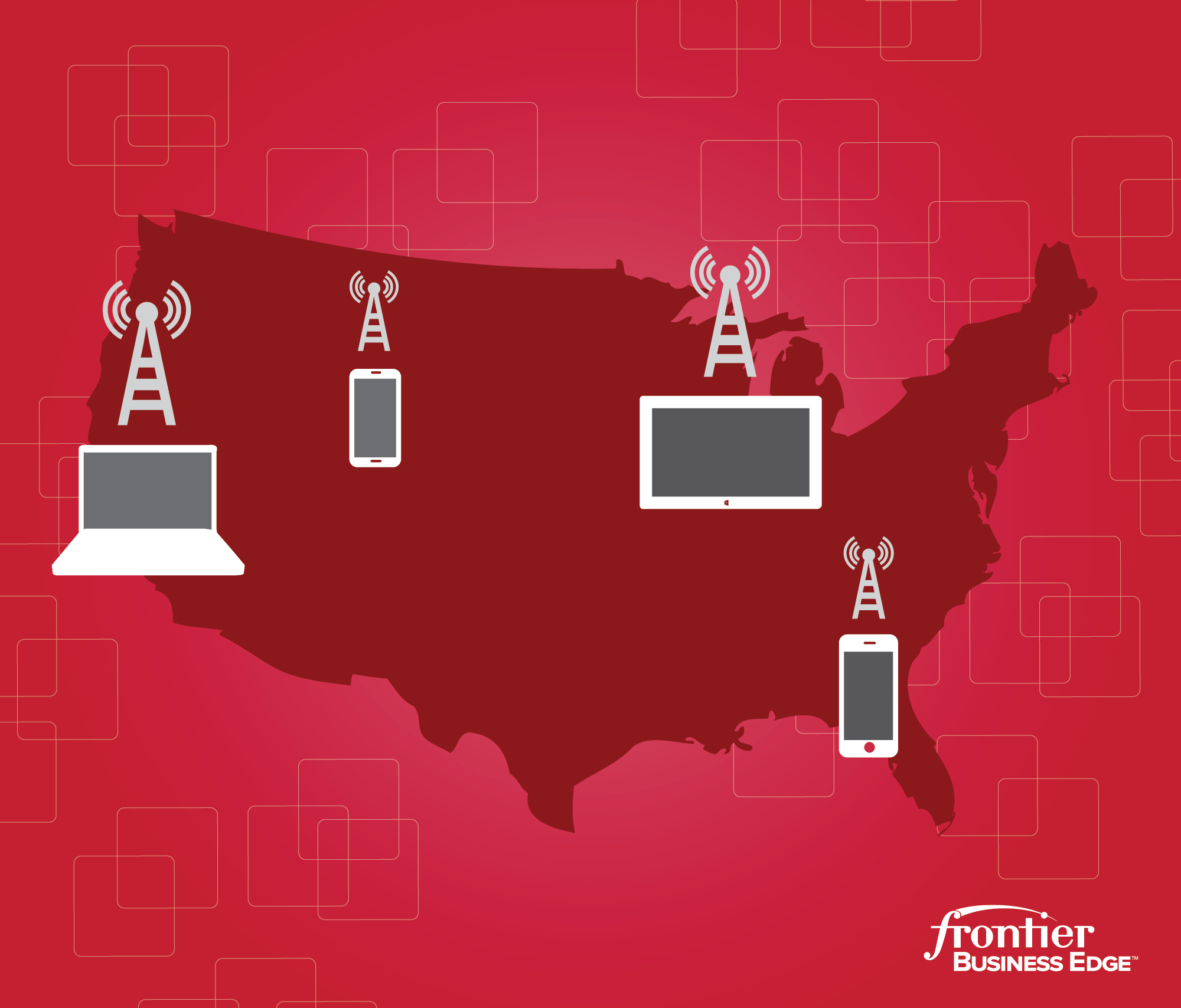 A map featuring Frontier's many telecommunication offerings.