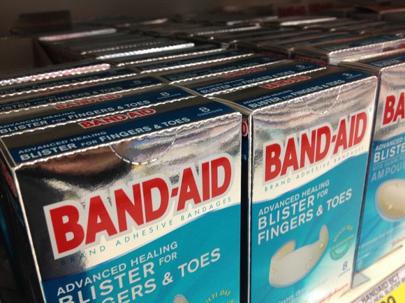 Boxes of Band-Aid bandages