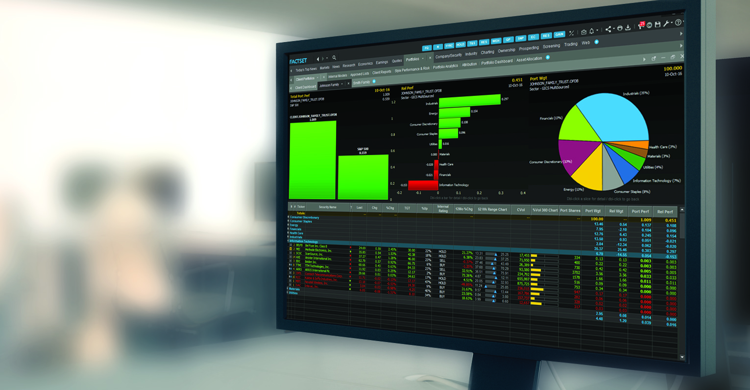 FactSet analytical screen.