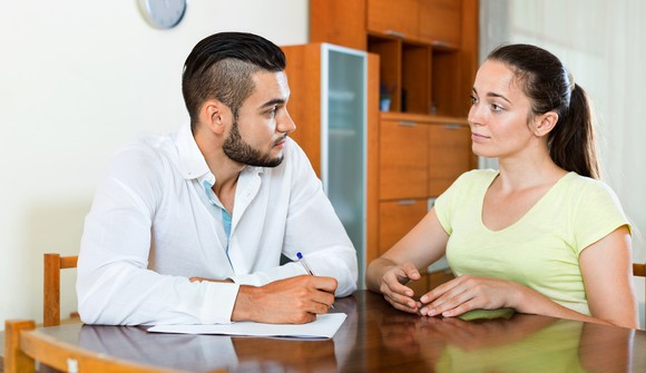 Couple discussing housing options