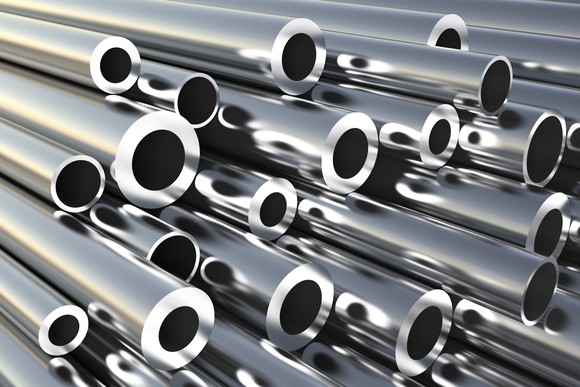 A variety of sizes of aluminum tubes.
