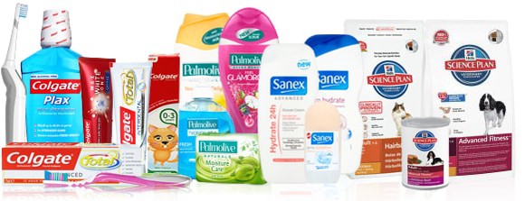 A banner with all of Colgate-Palmolive's brands