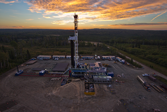 A drilling rig in Canada.