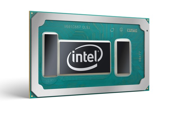A rendering of an Intel notebook processor