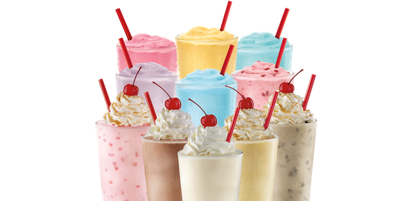 Ice cream shakes and beverages at Sonic.