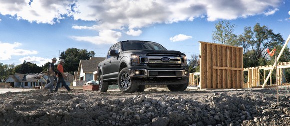 Ford's 2018 F-150 at a construction site.