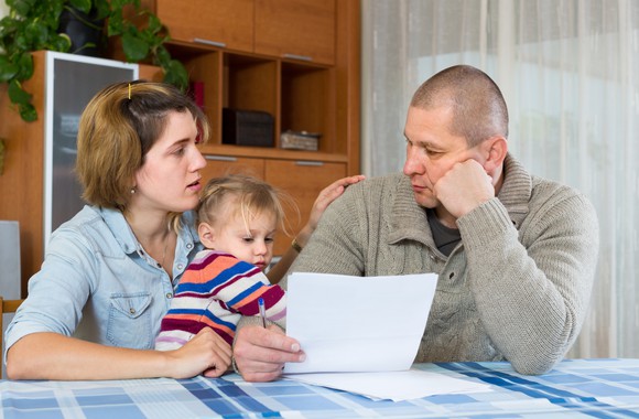 A family worries about finances.