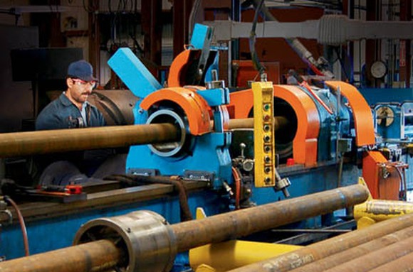 A TimkinSteel employee working