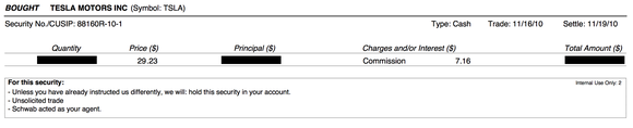 Picture of original trade confirmation from 2010
