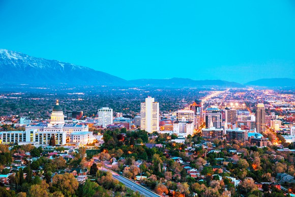 Salt Lake City skyline.