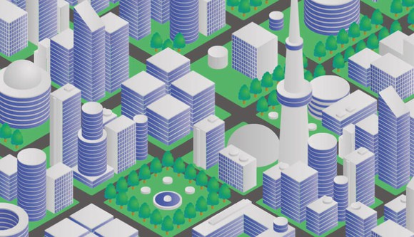Abstract image of a smart city.