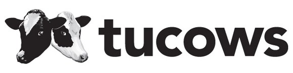 Tucows' logo, featuring the company name and the heads of two cows.