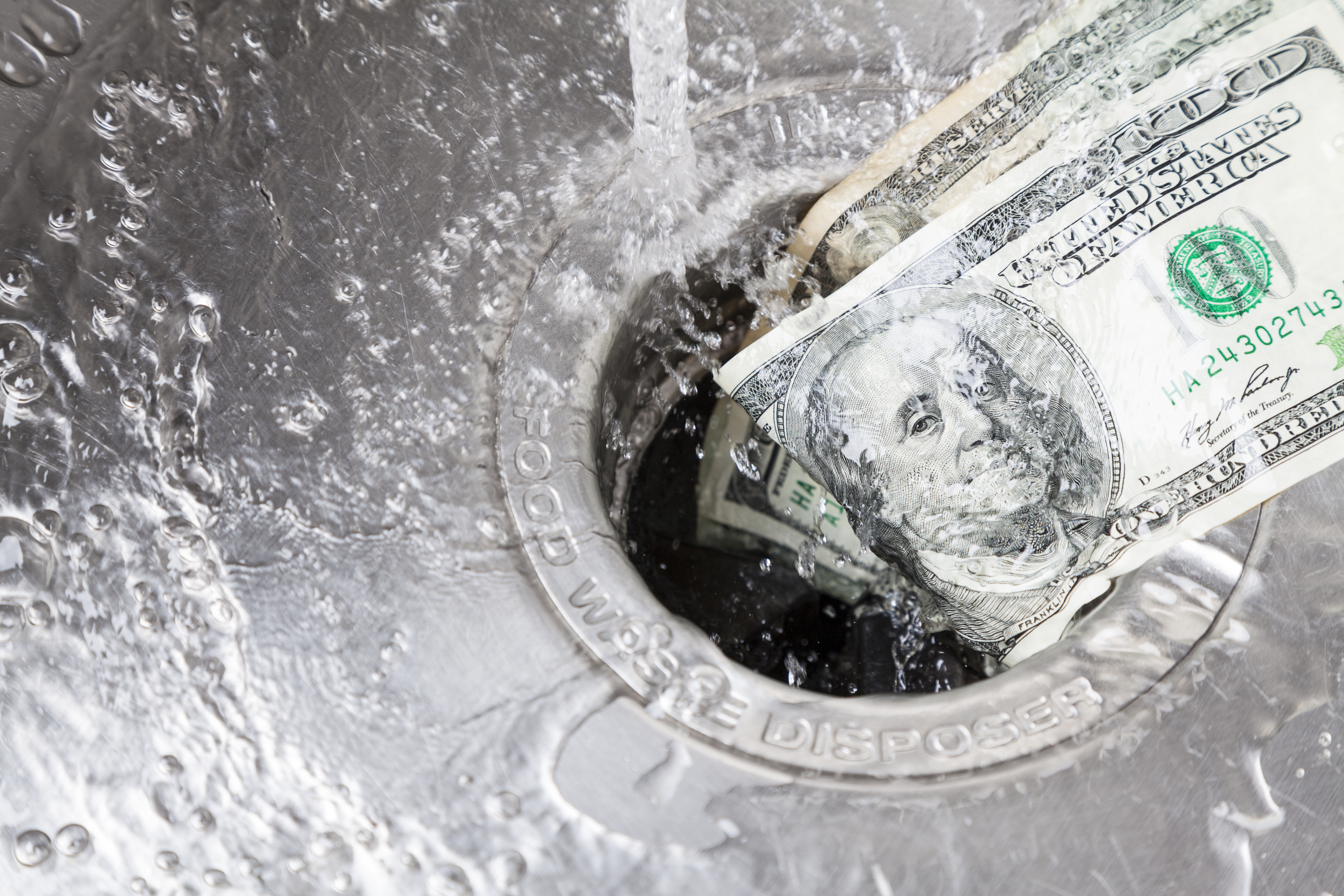 money down drain