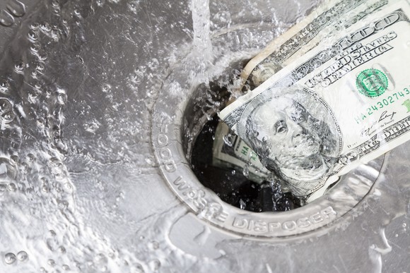 money down drain