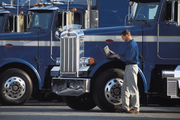A fleet of trucks.