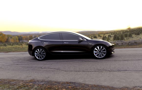 Tesla's Model 3 being tested on roadways.