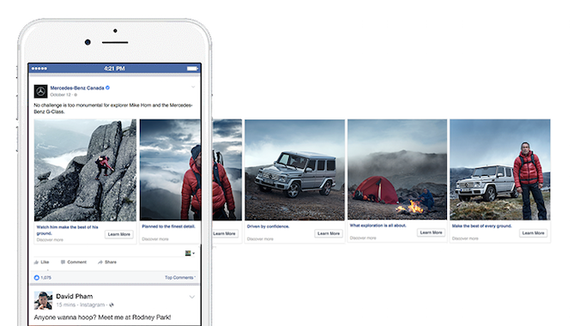 Facebook ad product on a smartphone