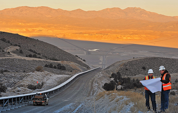 A Barrick Gold employee and a landscape.