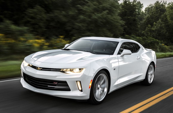 A white Camaro RS