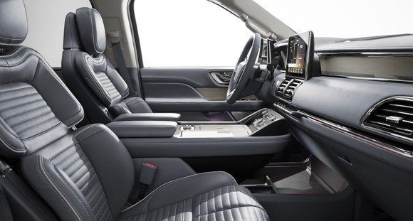 The Navigator's front seats and dash