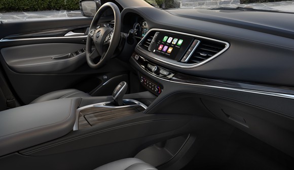 The front seat and dash of the new Enclave