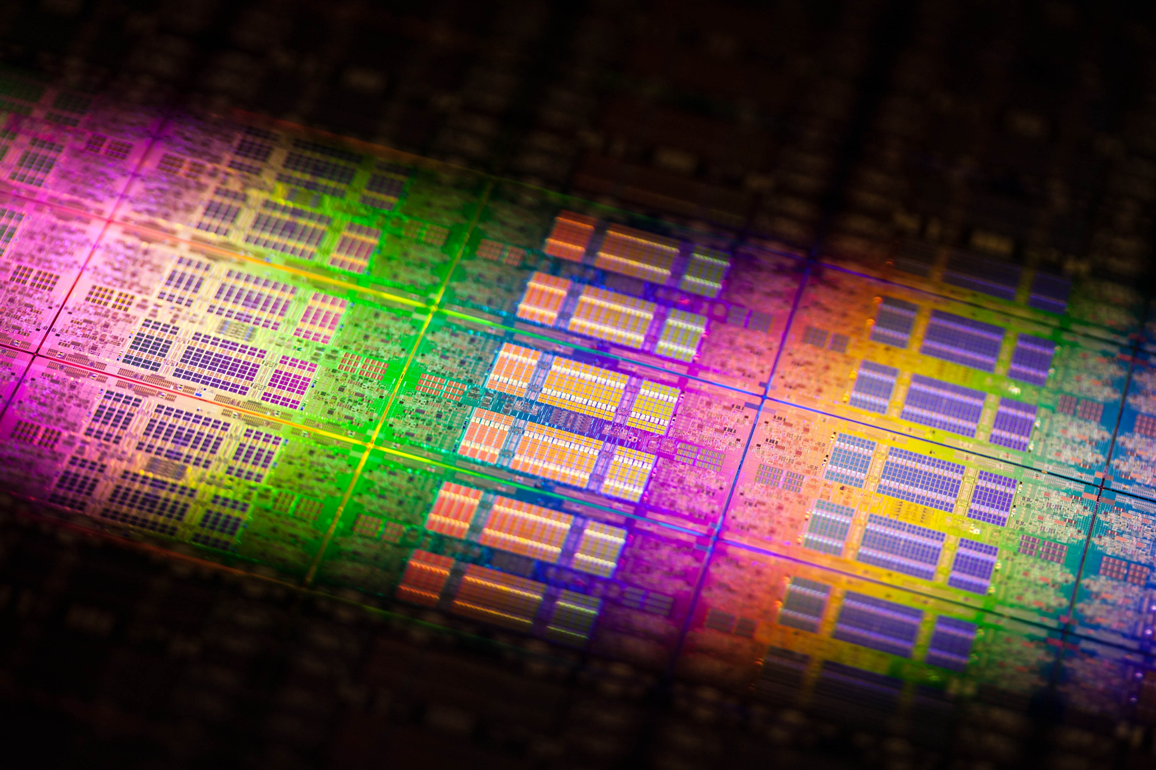 A wafer of Intel chips.