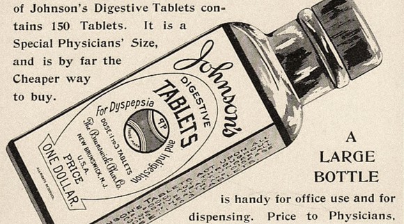 Old-style bottle from Johnson & Johnson.