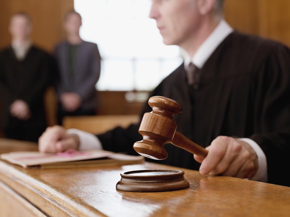 Judge holding a gavel