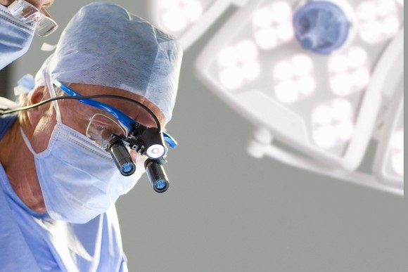 A surgeon at work.