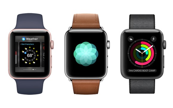Three versions of the Apple Watch