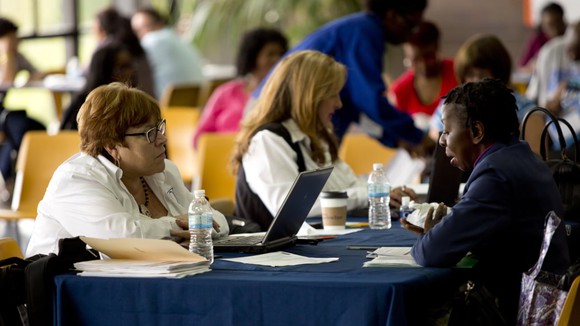 Ocwen agent working with borrowers to structure loans.