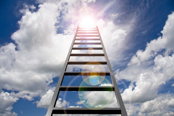 Ladder pointing toward the sky.