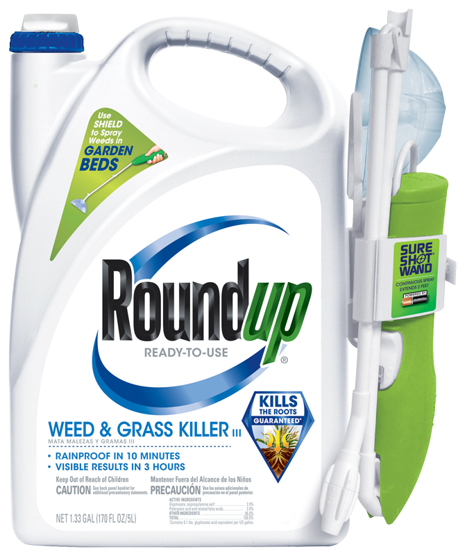 A container of Monsanto's Roundup herbicide that is distributed by Scotts Miracle-Gro
