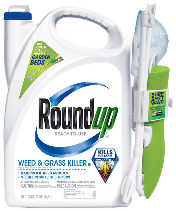 A container of Monsanto's Roundup herbicide that is distributed by Scotts Miracle-Gro