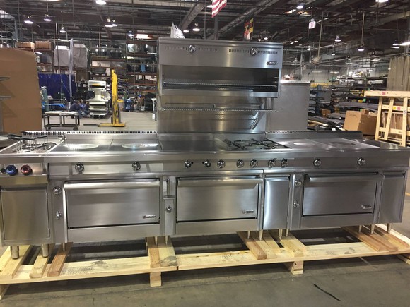 Middleby professional ranges palleted ready to ship.