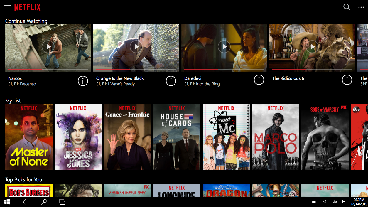 List of Netflix shows.